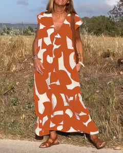 Maud | Printed V-Neck Dress