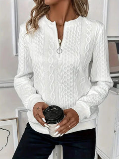 Juliet | Textured Quarter-Zip Pullover