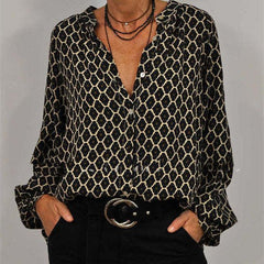 Eirian | Graceful Patterned Long-Sleeve Blouse
