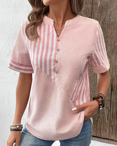 Nina | Soft Striped Flared-Sleeve Blouse