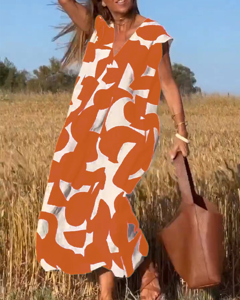 Maud | Printed V-Neck Dress