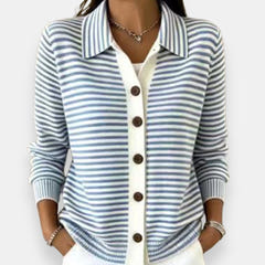 Basia | Striped Button Cardigan