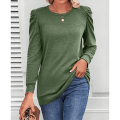 Julia | Puff-Shoulder Stretch Knit Tunic