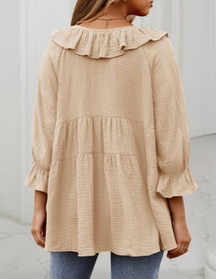 Dilys | Ruffle Hem Tunic Shirt