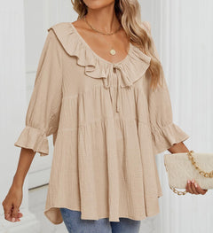 Dilys | Ruffle Hem Tunic Shirt