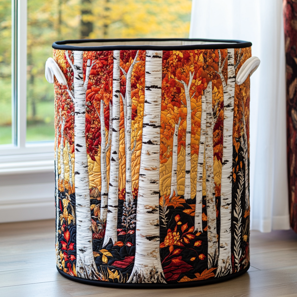 Rebekah | Forest Quilted Laundry Basket