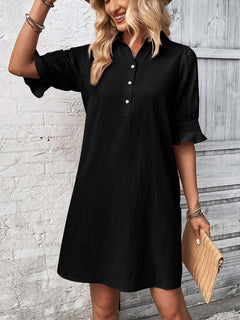Amy | Ruffle Sleeve Button-Down Dress