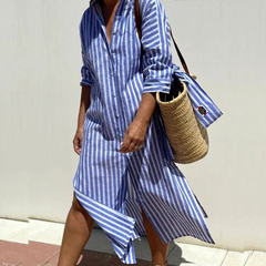 Jacquelyn | Stripe Linen Shirt Dress