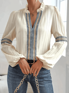 Janet | Graceful V-Neck Blouse