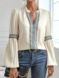 Janet | Graceful V-Neck Blouse