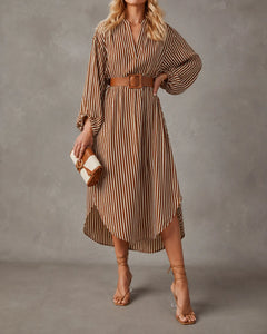 Sadie | Vertical Stripe Midi Dress