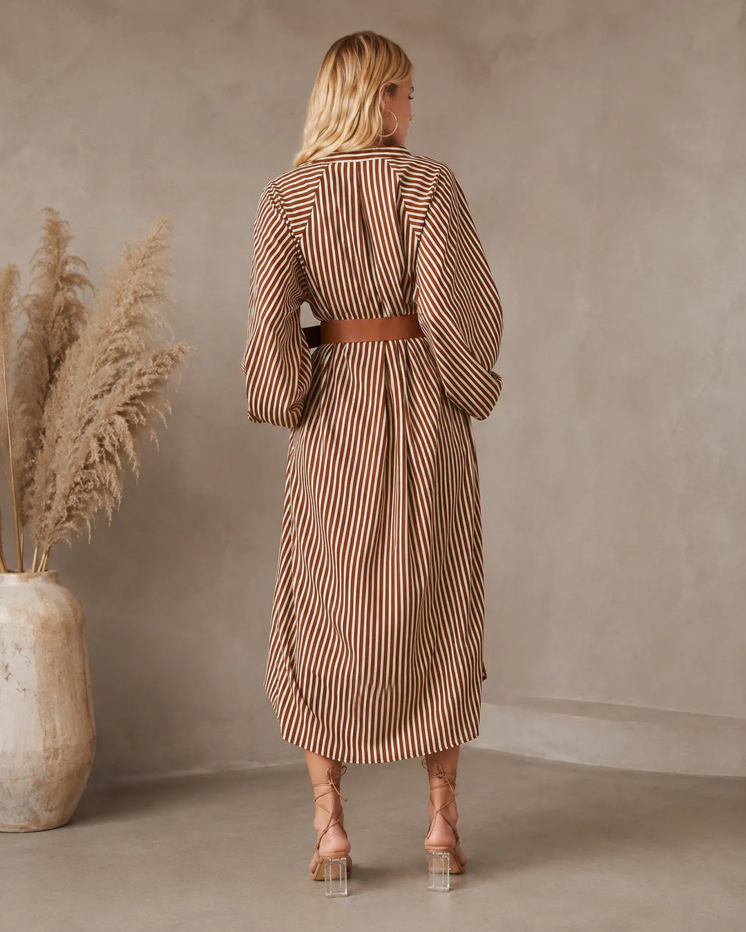 Sadie | Vertical Stripe Midi Dress