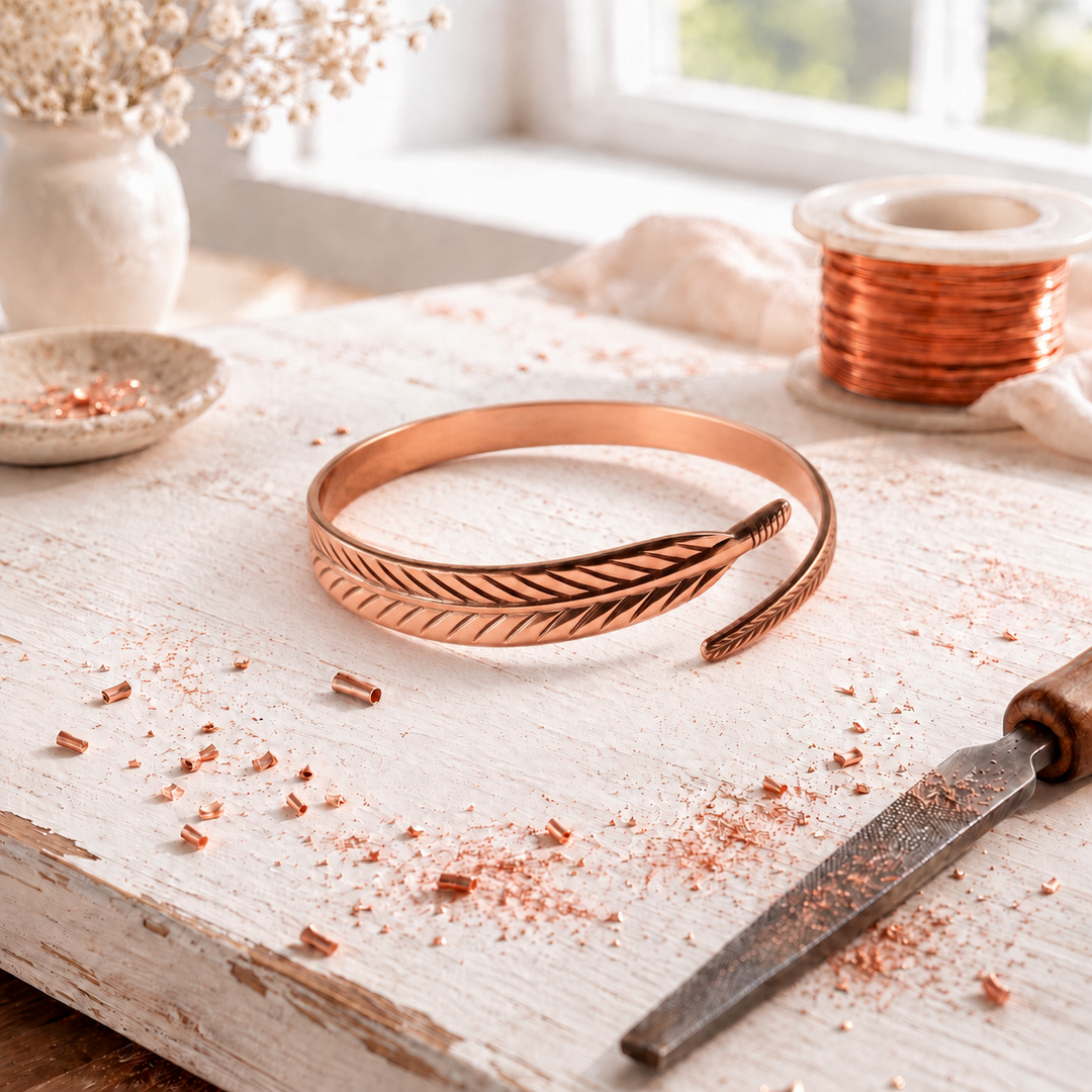 Joan | Copper Feather Bracelet