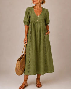 Van | Effortless Linen Midi Dress