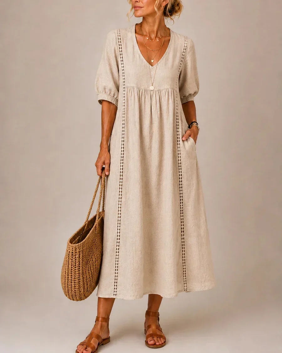 Van | Effortless Linen Midi Dress