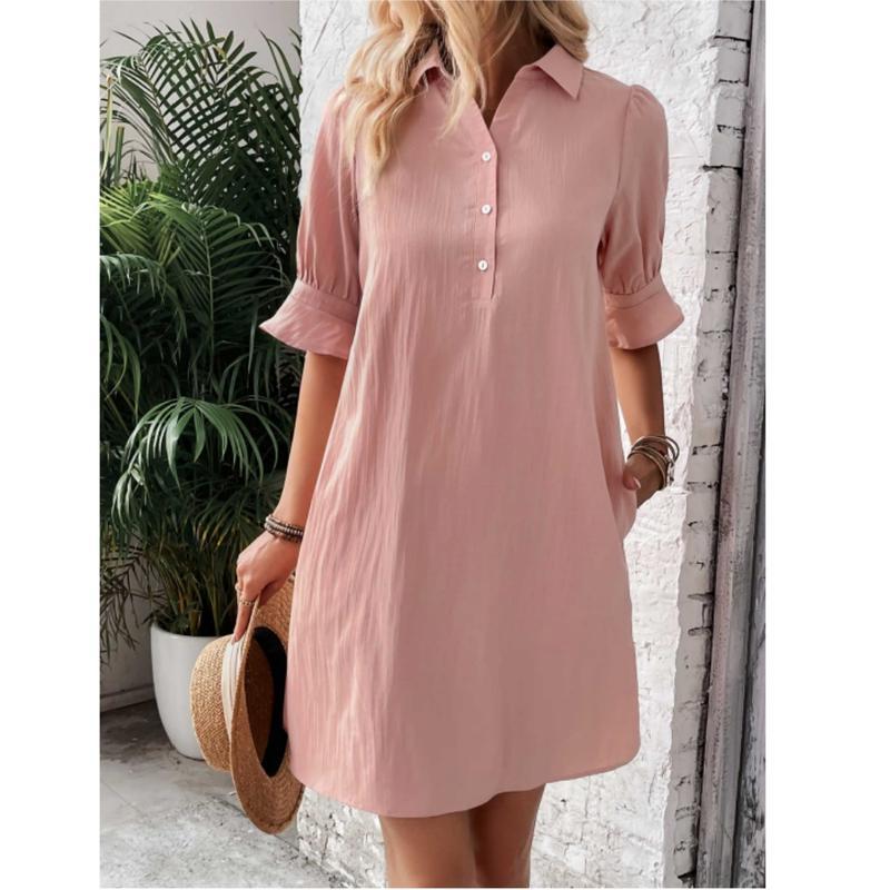 Amy | Ruffle Sleeve Button-Down Dress