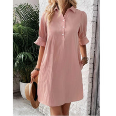 Amy | Ruffle Sleeve Button-Down Dress