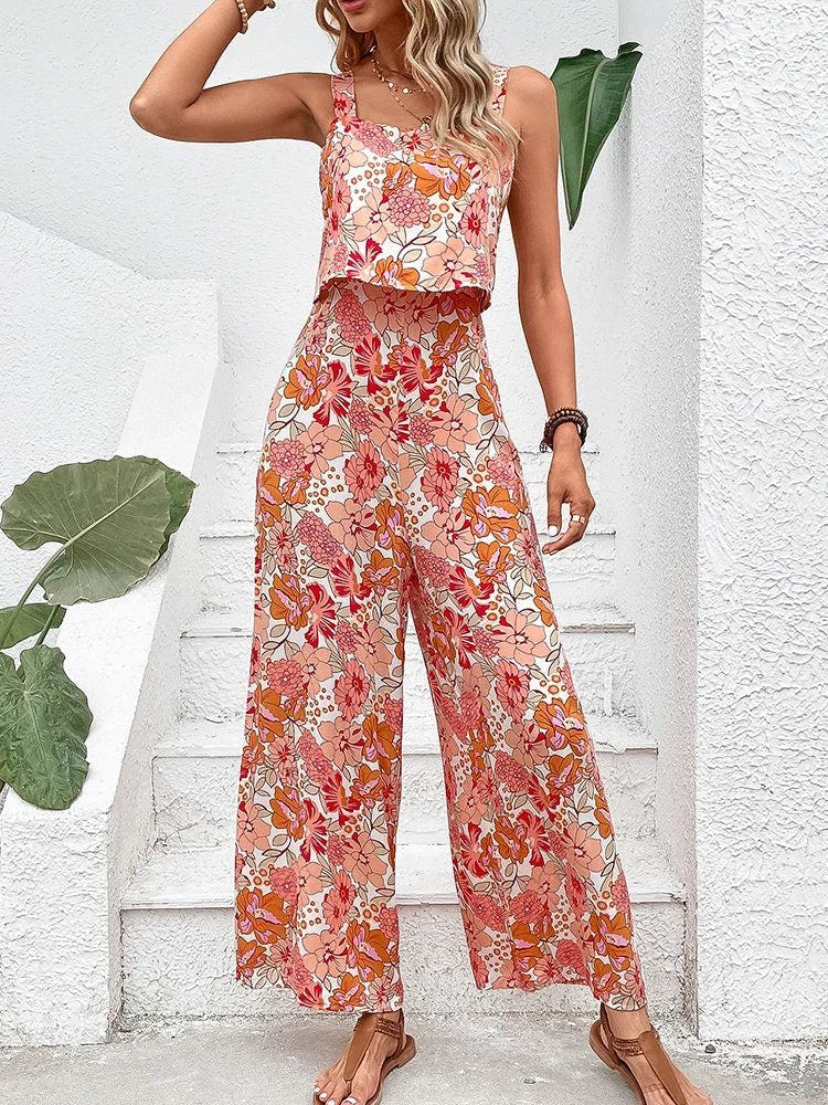 Xena | Floral Wide-leg Jumpsuit