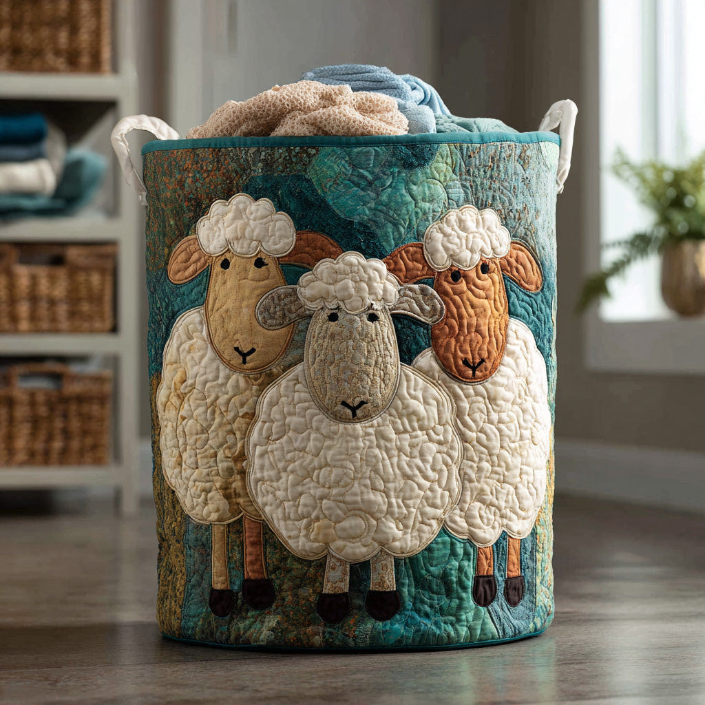 Emeline | Quilted Cotton Laundry Basket