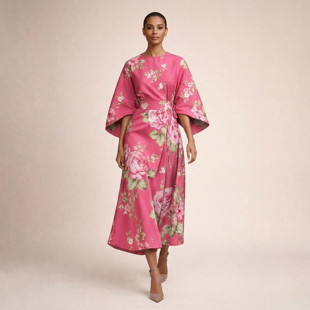Linnea | Floral Soft-Touch Midi Dress
