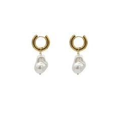 Karin | Pearl Hoop Earrings