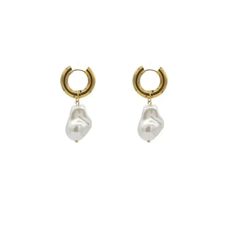 Karin | Pearl Hoop Earrings