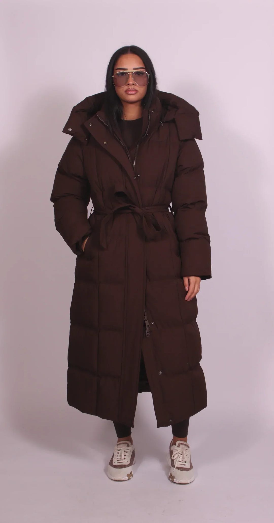 Laverne | Long Belted Puffer Coat