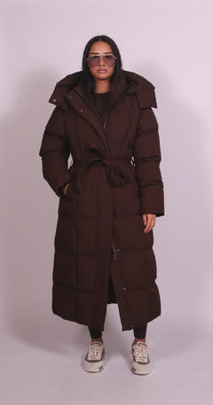 Laverne | Long Belted Puffer Coat