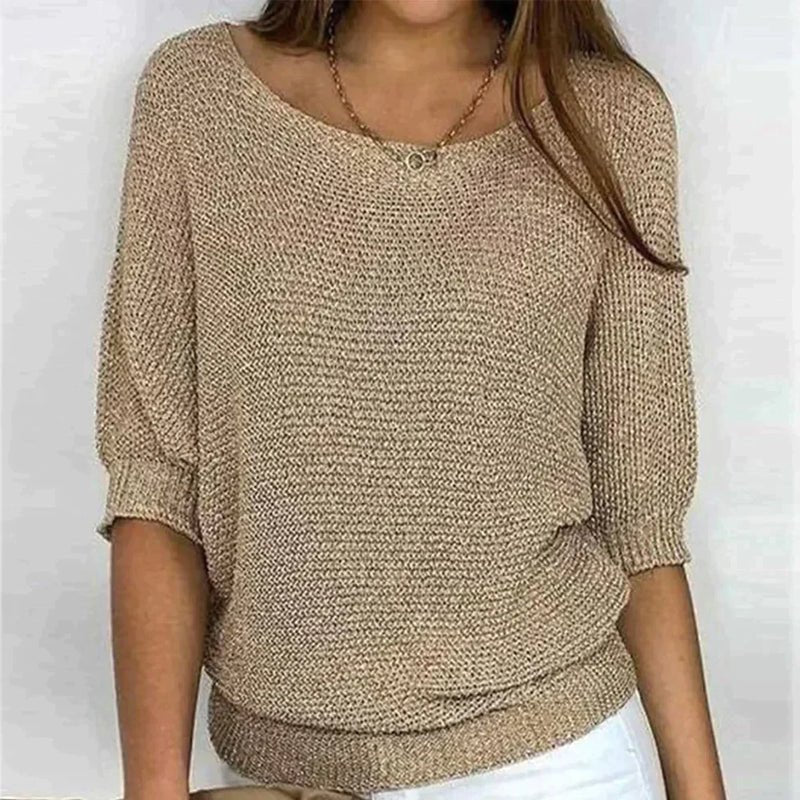 Yasmin | Relaxed Crew Neck Knit Top