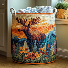 Rebekah | Forest Quilted Laundry Basket