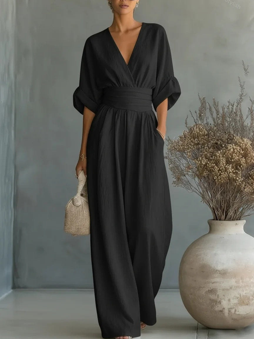 Megen | V-Neck Open-Back Maxi Dress