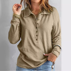 Rowena | Chic Button Long-Sleeve Top