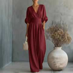 Pryderi | Elegant Draped Wide-Leg Jumpsuit