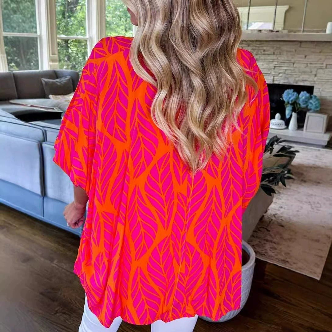 Grace | Puff Sleeve Leaf Print Blouse