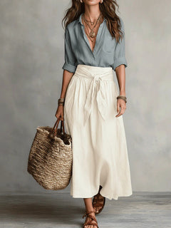 Ava | Tie-Waist Midi Set