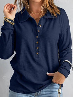 Rowena | Chic Button Long-Sleeve Top