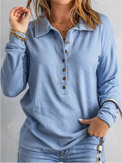 Rowena | Chic Button Long-Sleeve Top