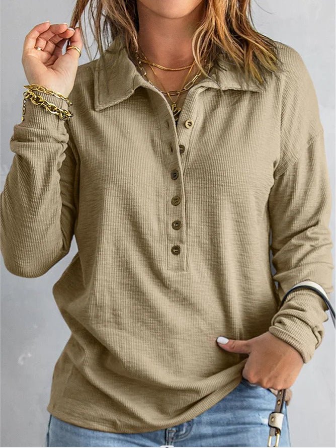 Rowena | Chic Button Long-Sleeve Top