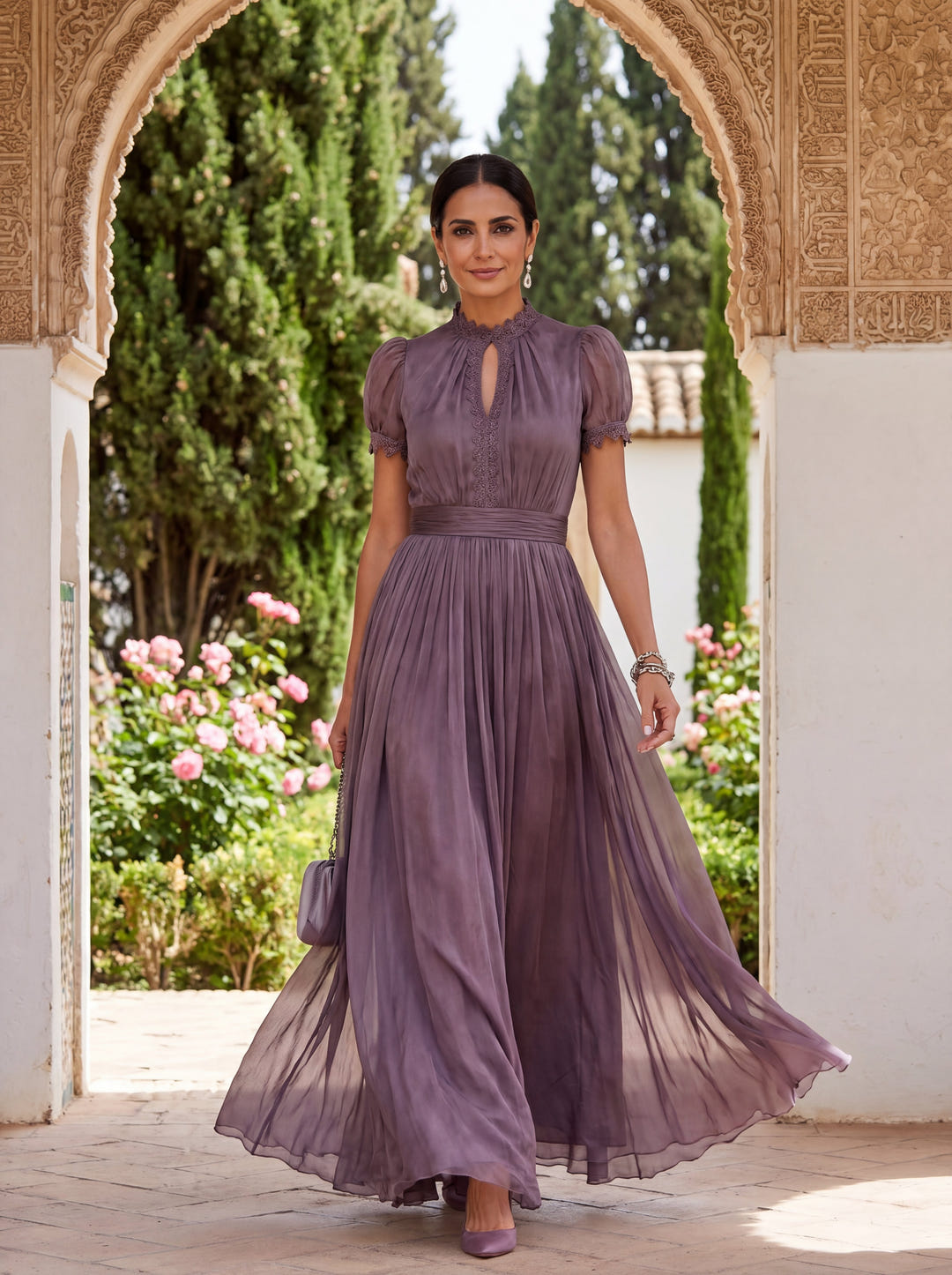 Erica | Fluid Teardrop-Neck Gown