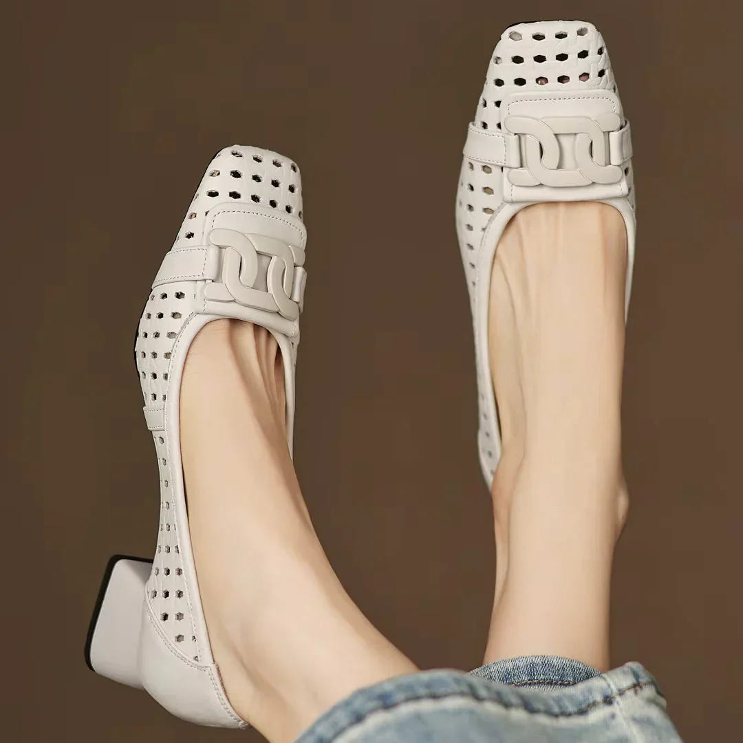 Treasa | Woven Leather Heel