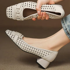 Treasa | Woven Leather Heel