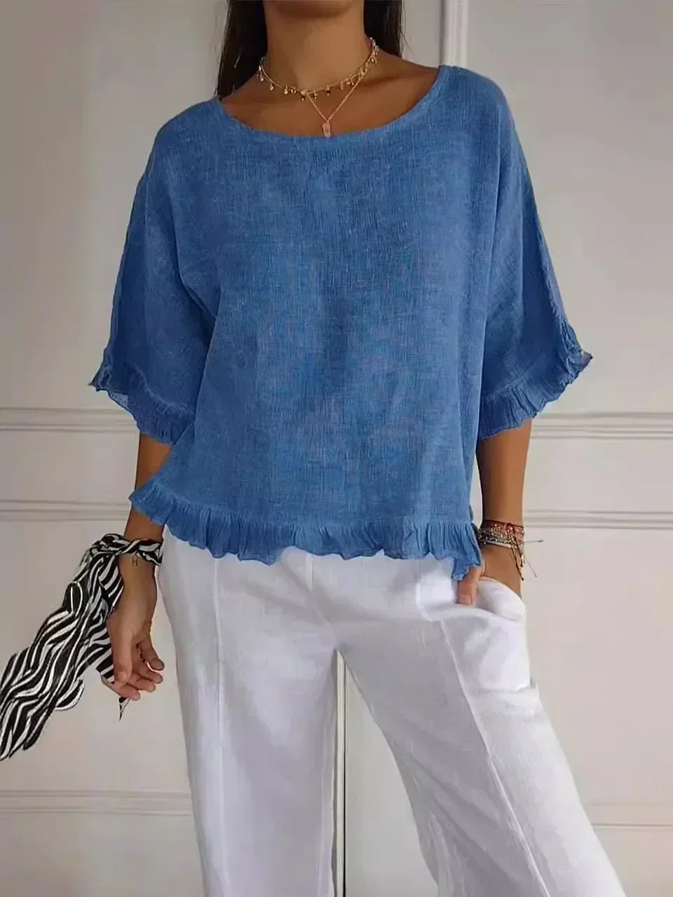 Simone | Airy Ruffled Everyday Blouse