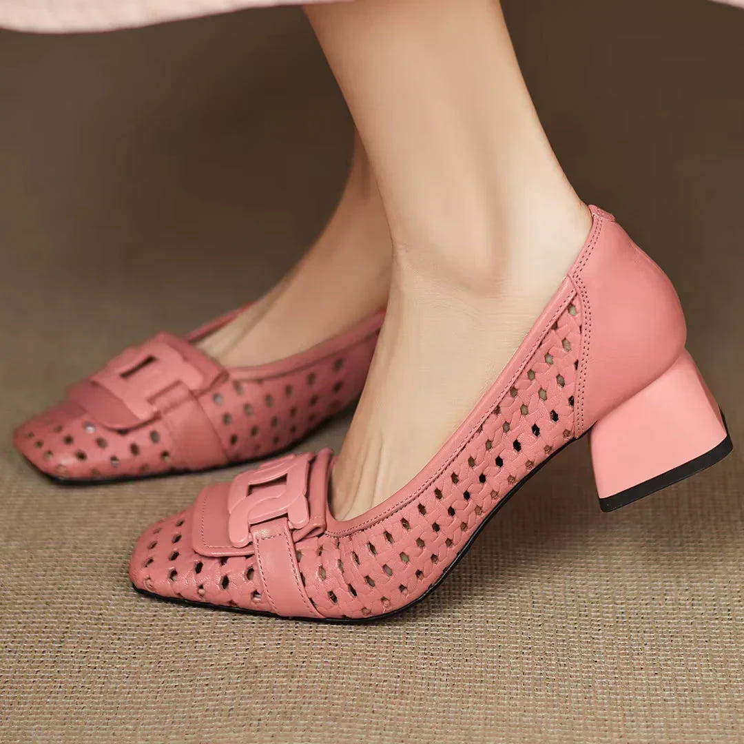 Treasa | Woven Leather Heel