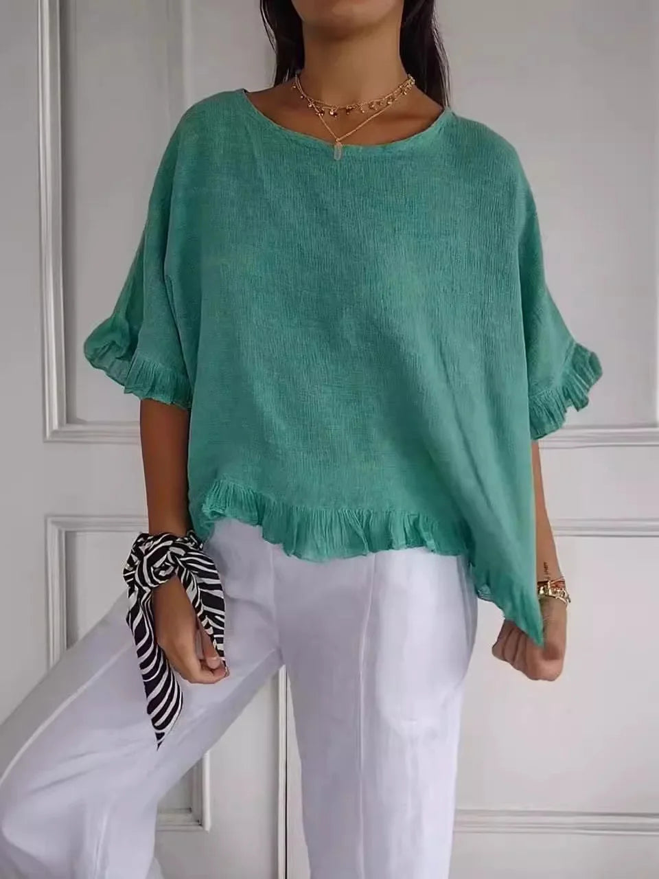 Simone | Airy Ruffled Everyday Blouse