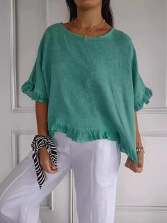 Simone | Airy Ruffled Everyday Blouse