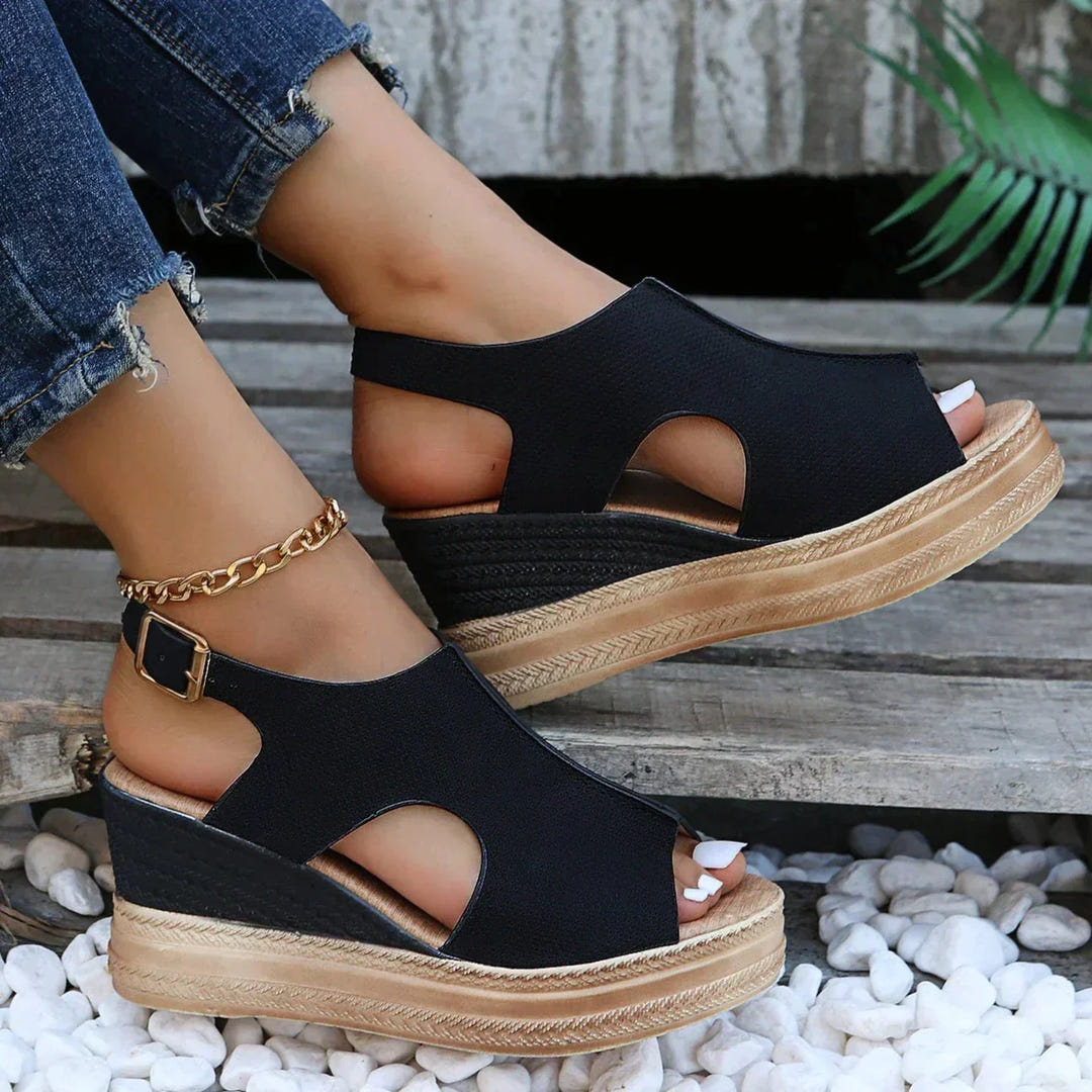 Umina | Metallic Wedge Sandals