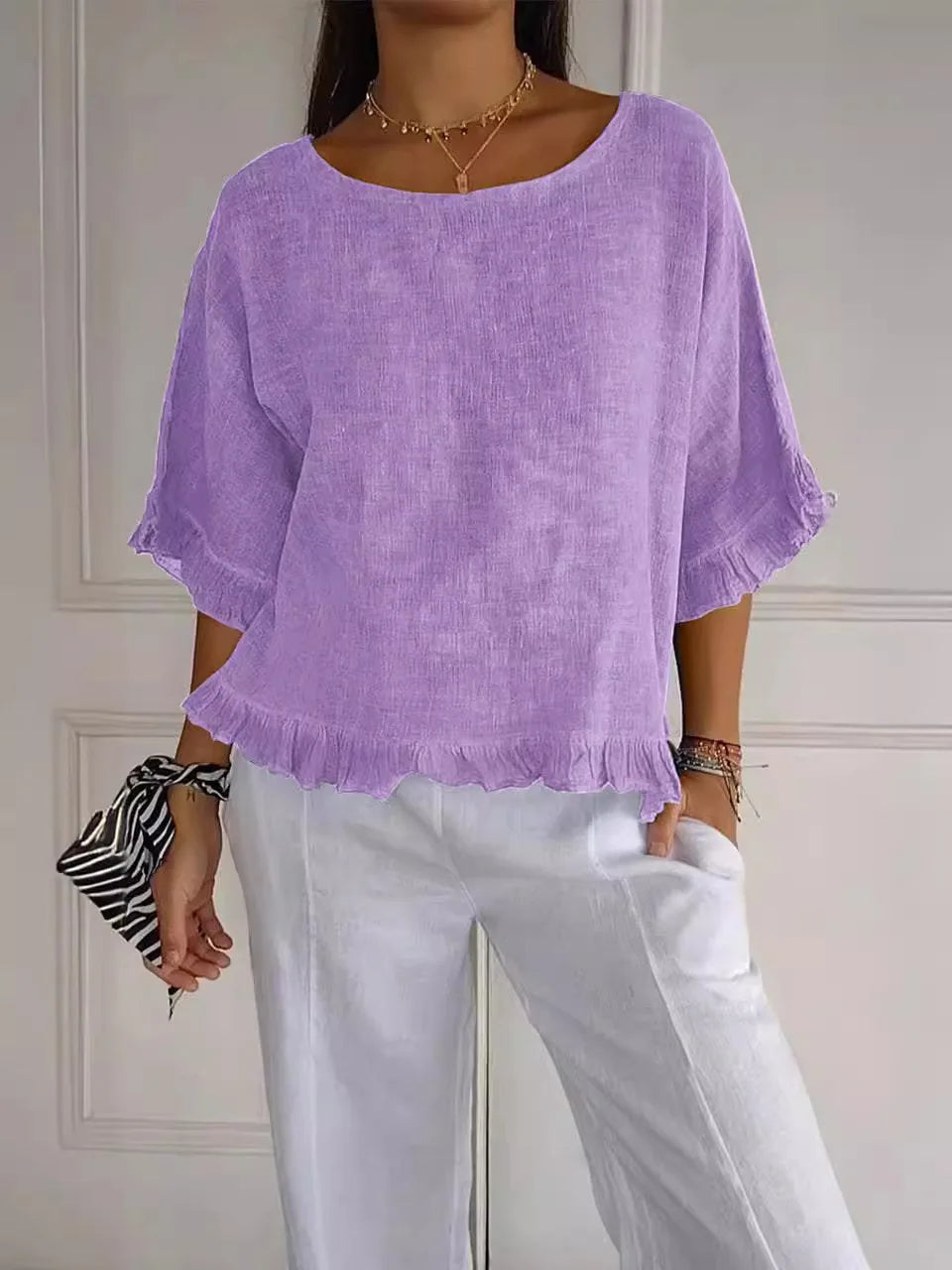 Simone | Airy Ruffled Everyday Blouse