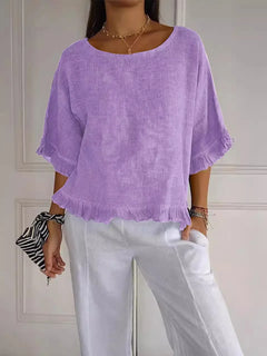 Simone | Airy Ruffled Everyday Blouse