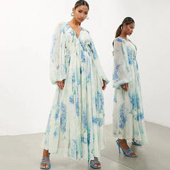 Wanda | Floral Drawstring Maxi Dress