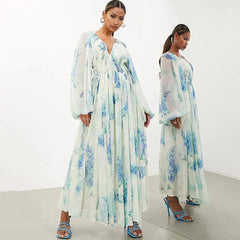 Wanda | Floral Drawstring Maxi Dress